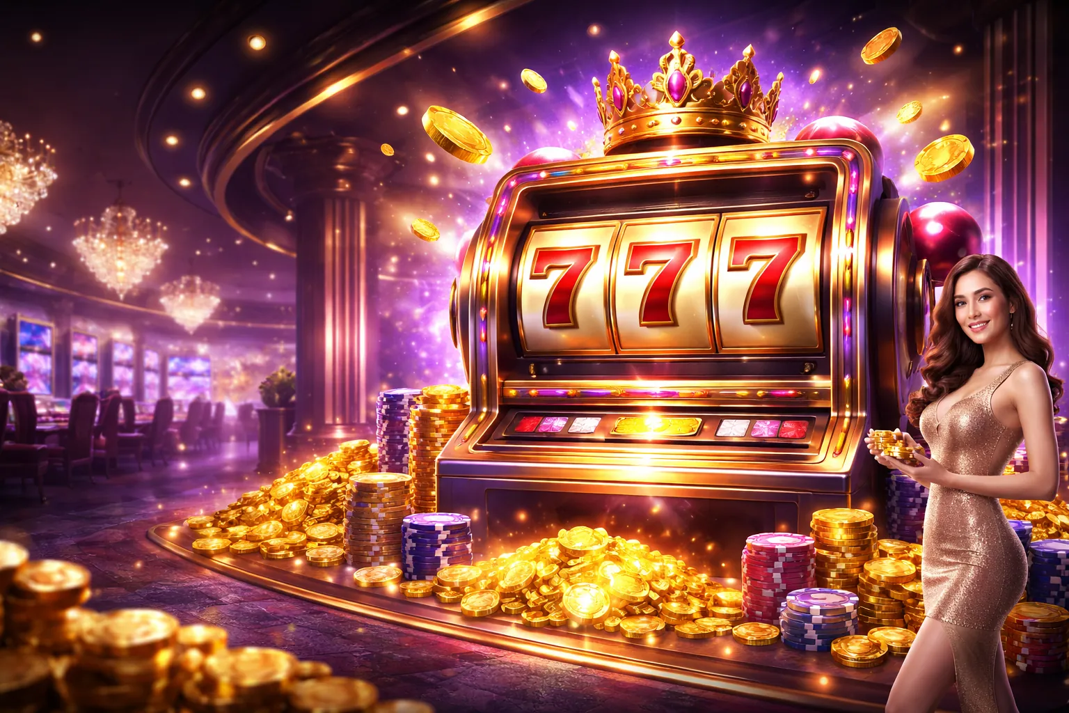 Hình ảnh trò chơi slot sống động tại f1680 thể thao với biểu tượng jackpot lớn
